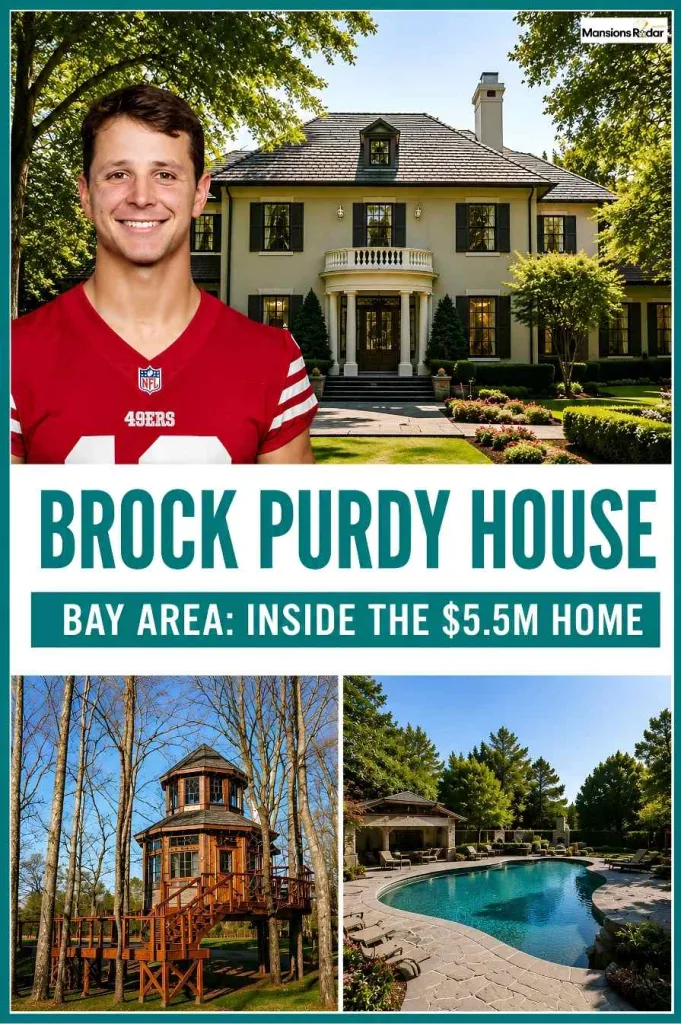 Brock Purdy's luxury Bay Area home featuring modern architecture, bright interiors, stylish living spaces, and beautiful outdoor areas. A celebrity home tour showcasing the 49ers quarterback's lifestyle.