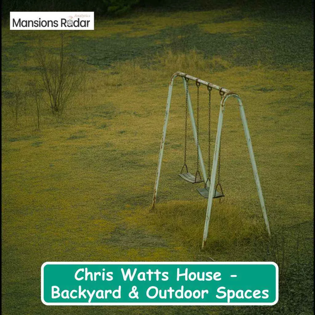 A melancholic look at the empty backyard swing set outside the infamous Chris Watts House.