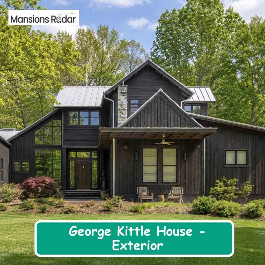 The sleek, dark wood exterior of the george kittle nashville house blends modern luxury with nature.