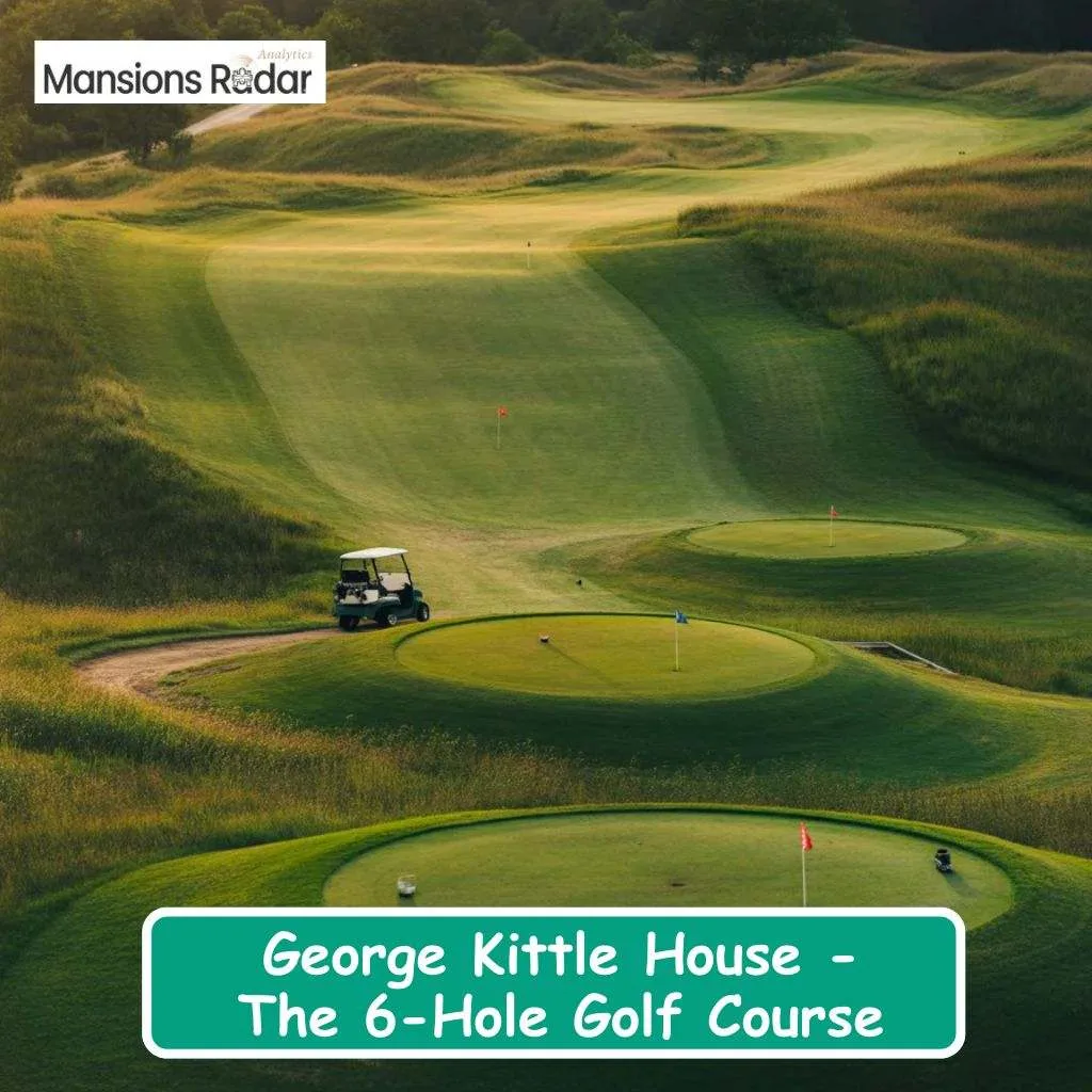 An impressive, private six-hole golf course highlights the expansive backyard of the george kittle nashville house.
