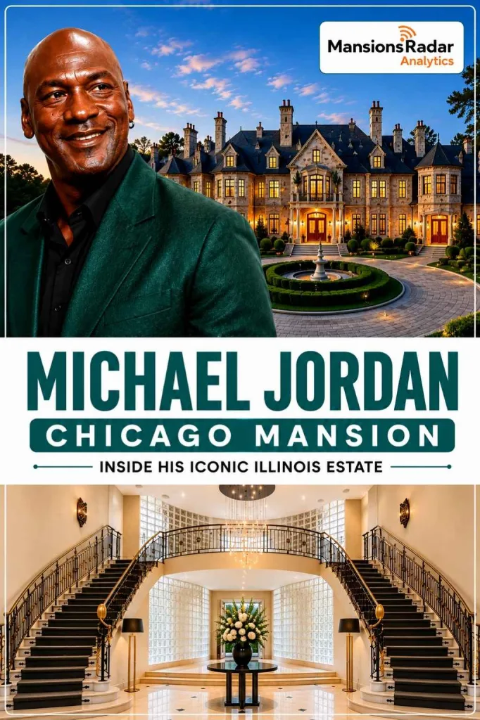 Michael Jordan Chicago mansion featuring a grand luxury estate, championship-style basketball court, elegant interiors, landscaped grounds, and premium amenities in a private setting.