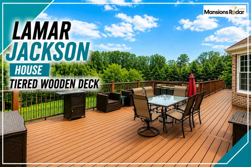 Lamar Jackson House tiered wooden deck