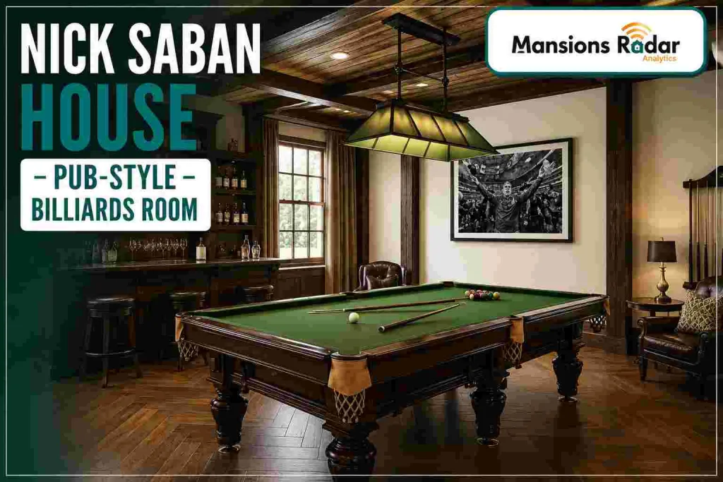 Nick Saban House Pub-Style Billiards Room