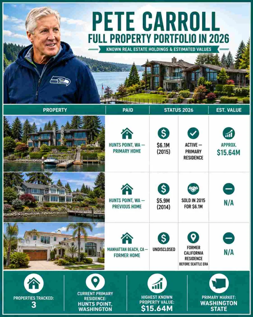 Pete Carroll Full Property Portfolio in 2026