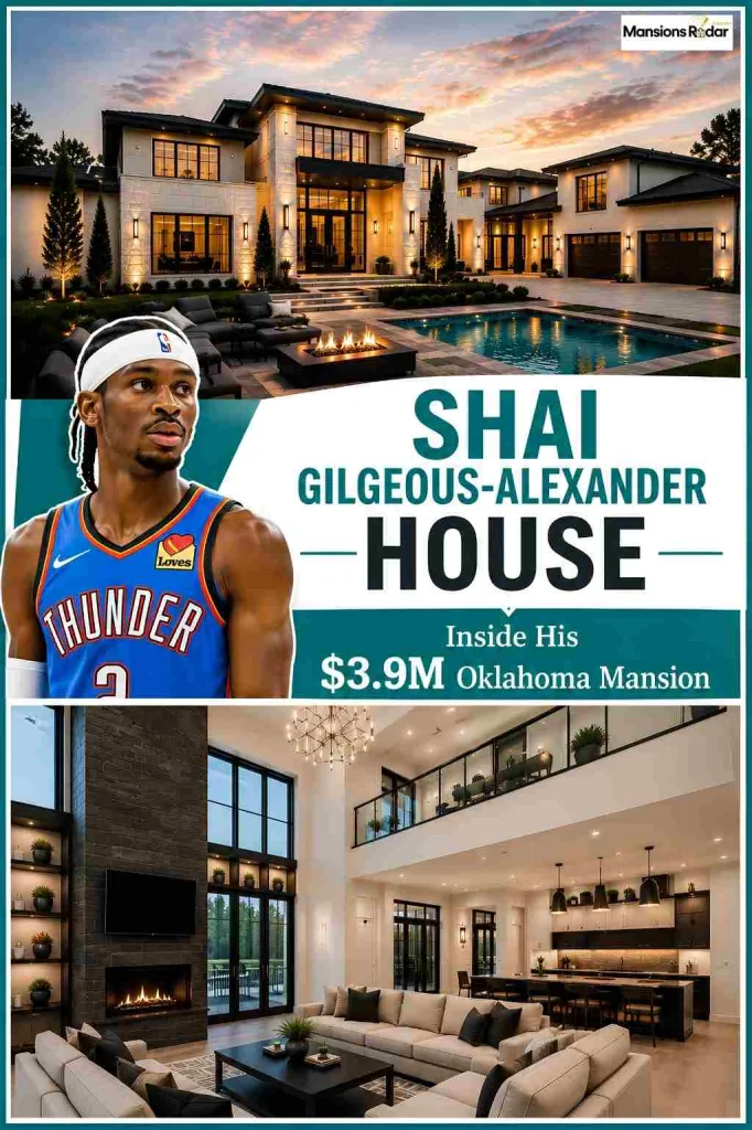 Shai Gilgeous-Alexander's luxury Oklahoma mansion featuring modern architecture, spacious interiors, resort-style outdoor spaces, and premium design. An inside look at the Oklahoma City Thunder star's private home and lifestyle.