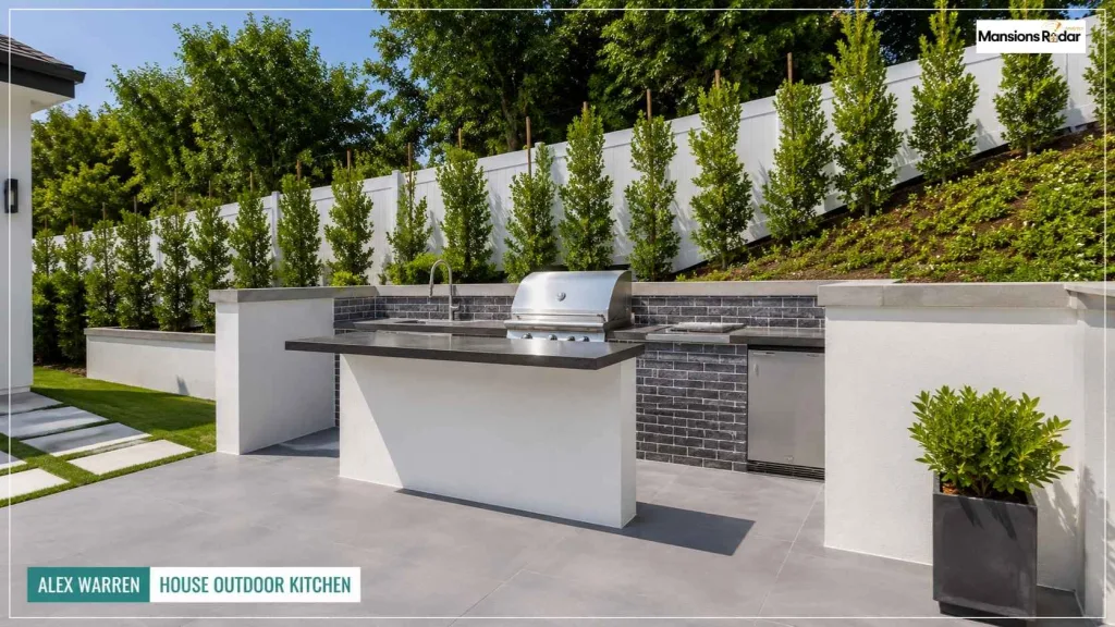 Alex Warren House outdoor kitchen