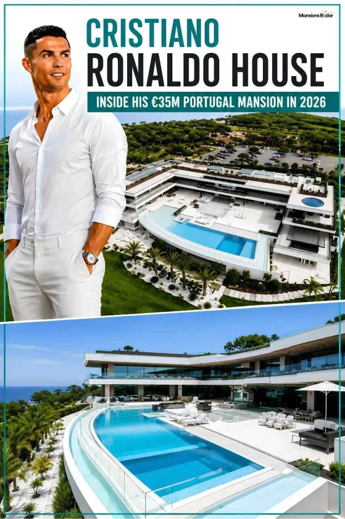 Cristiano Ronaldo's luxury Portugal mansion featuring modern architecture, elegant interiors, resort-style amenities, and stunning outdoor spaces. A celebrity home tour showcasing one of the world's most famous football stars.
