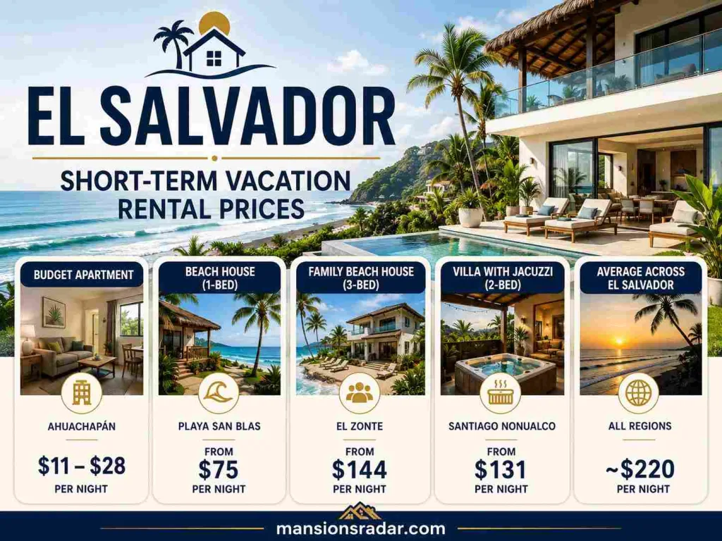 El Salvador Short-Term Vacation Rental Prices