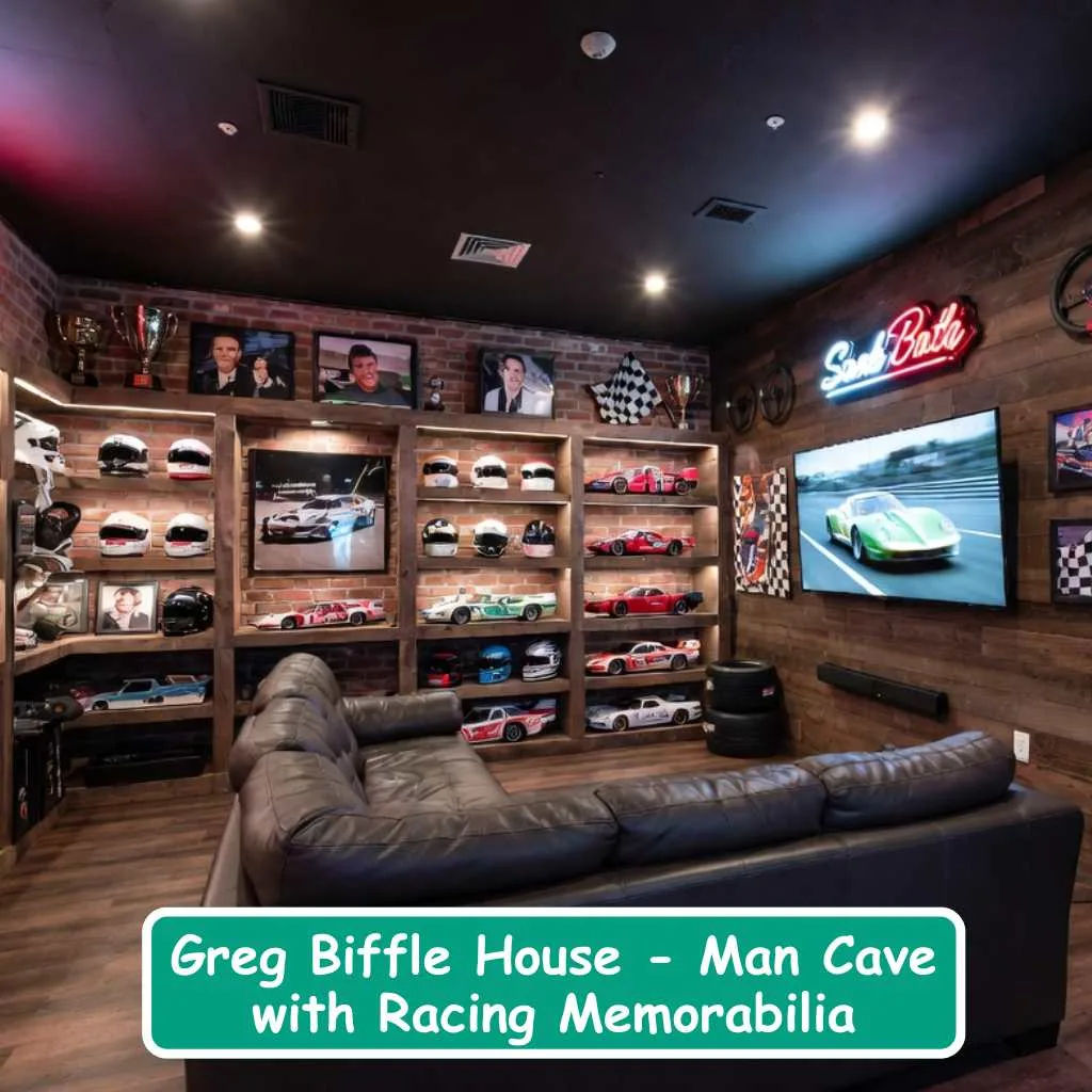 Greg Biffle House Man Cave with Racing Memorabilia
