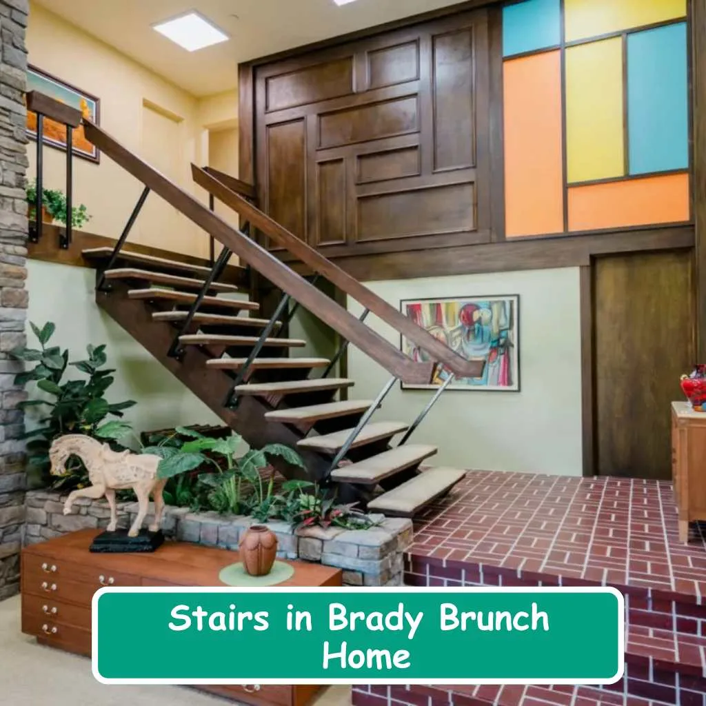 Stairs in Brady Brunch Home