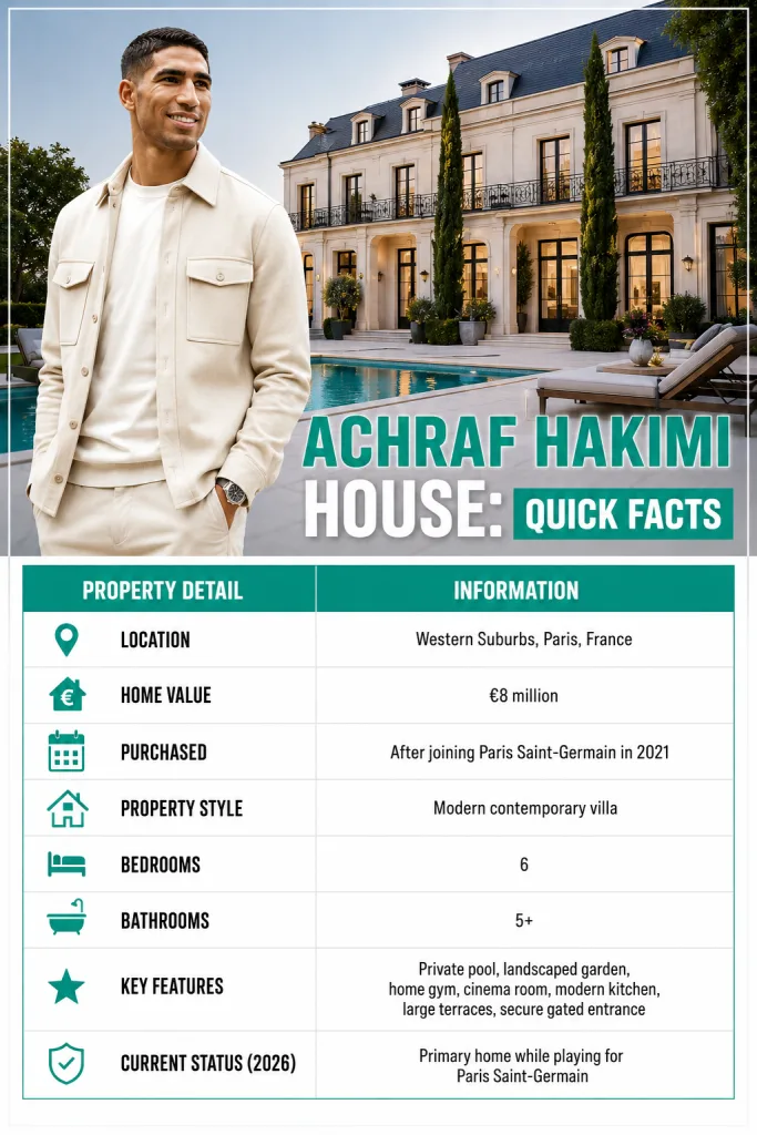 Achraf Hakimi House Quick Facts