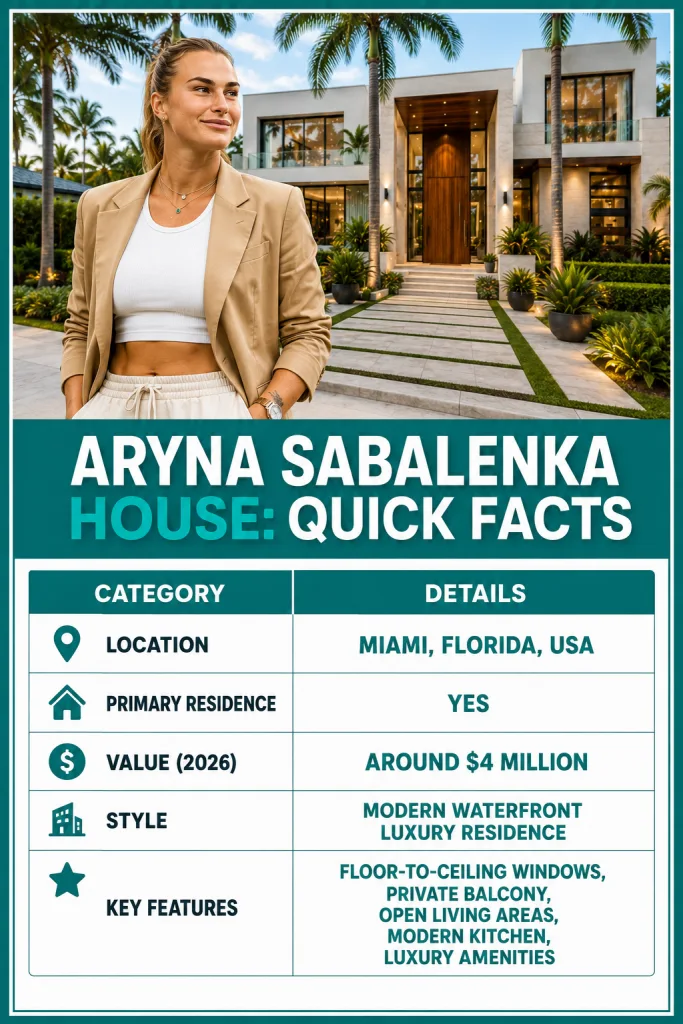 Aryna Sabalenka House Quick Facts