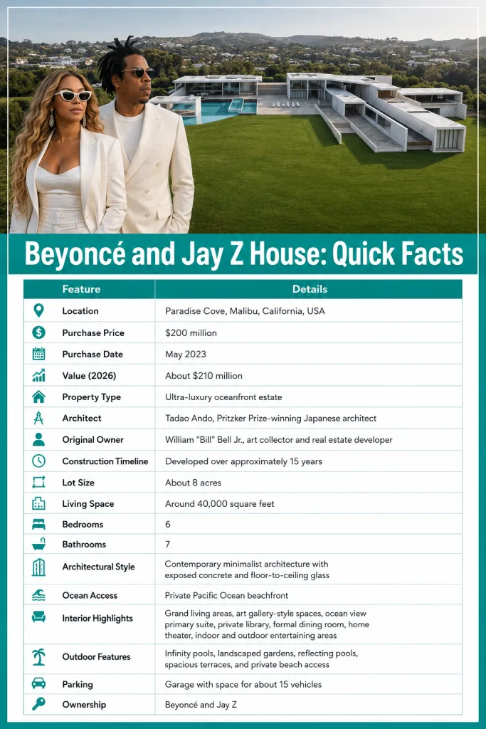 Beyoncé and Jay Z House Quick Facts