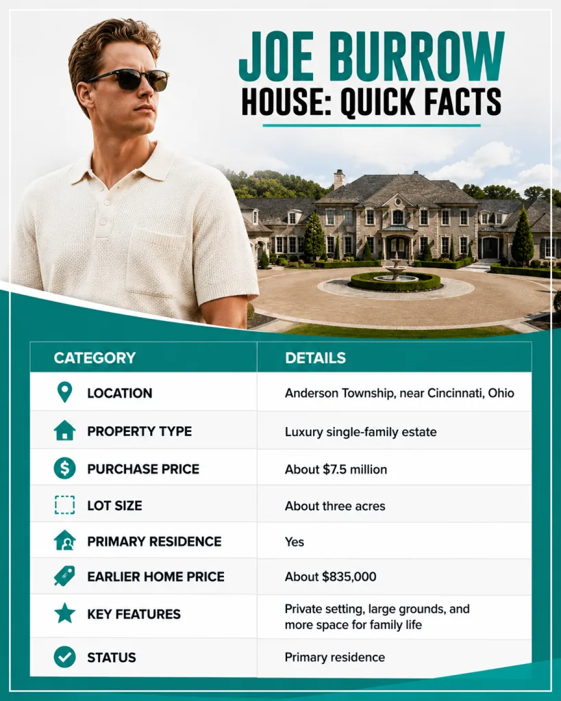 Joe Burrow House Quick Facts