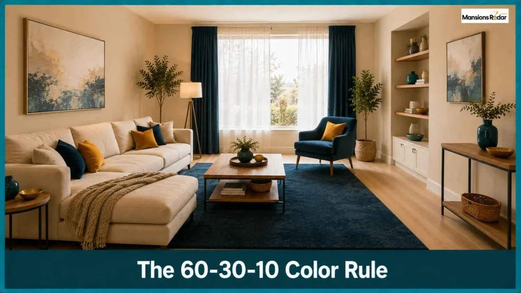 The 60-30-10 Color Rule Made Simple See the Ratio in One Room