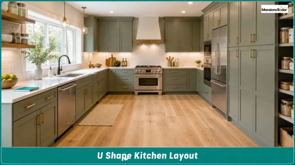 U Shape Kitchen Layout