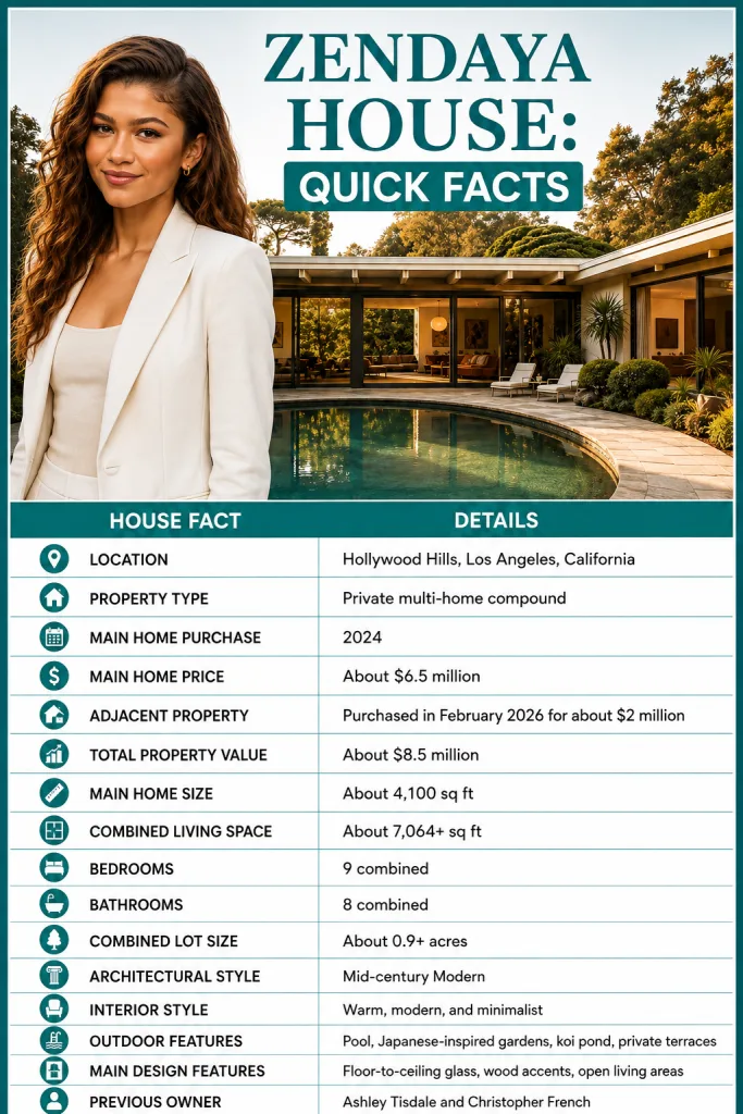 Zendaya House Quick Facts