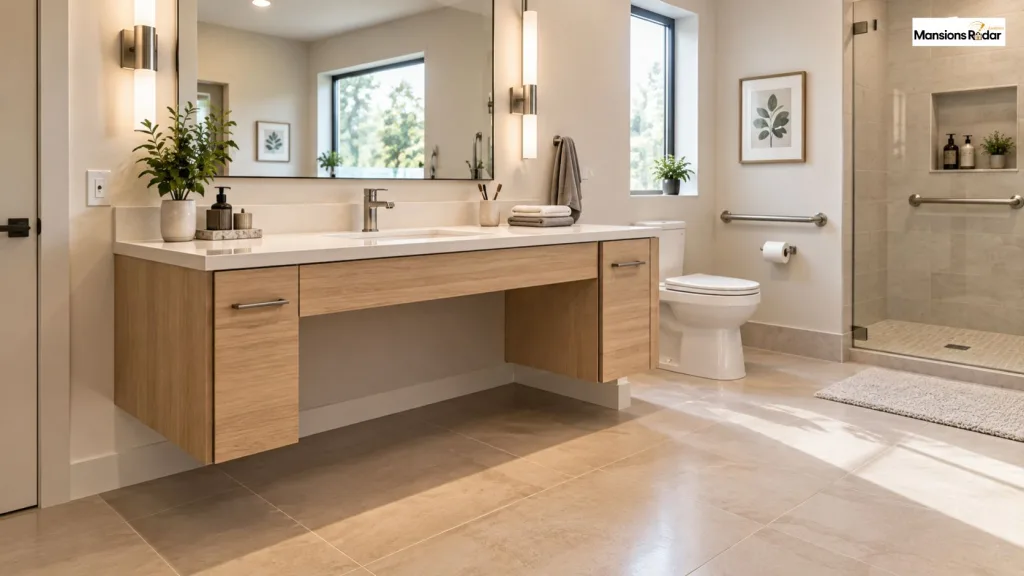 ADA Bathroom Layout With a Floating Vanity