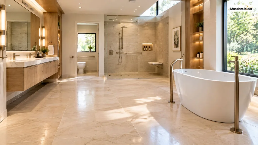ADA Bathroom Layout With a Freestanding Tub