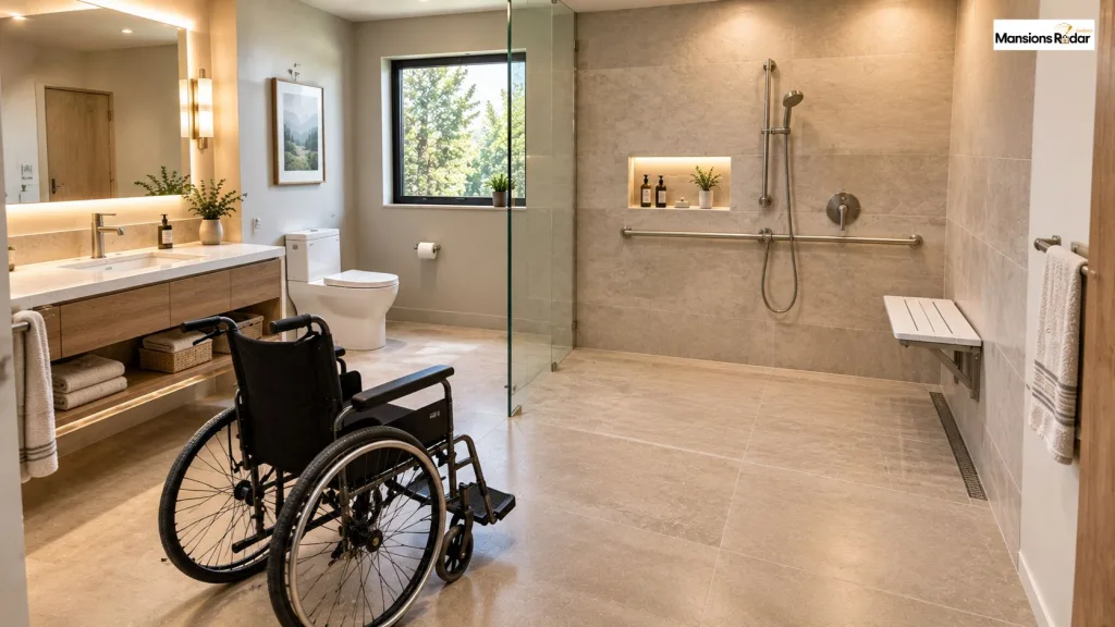 ADA Bathroom Layout With a Roll-In Shower