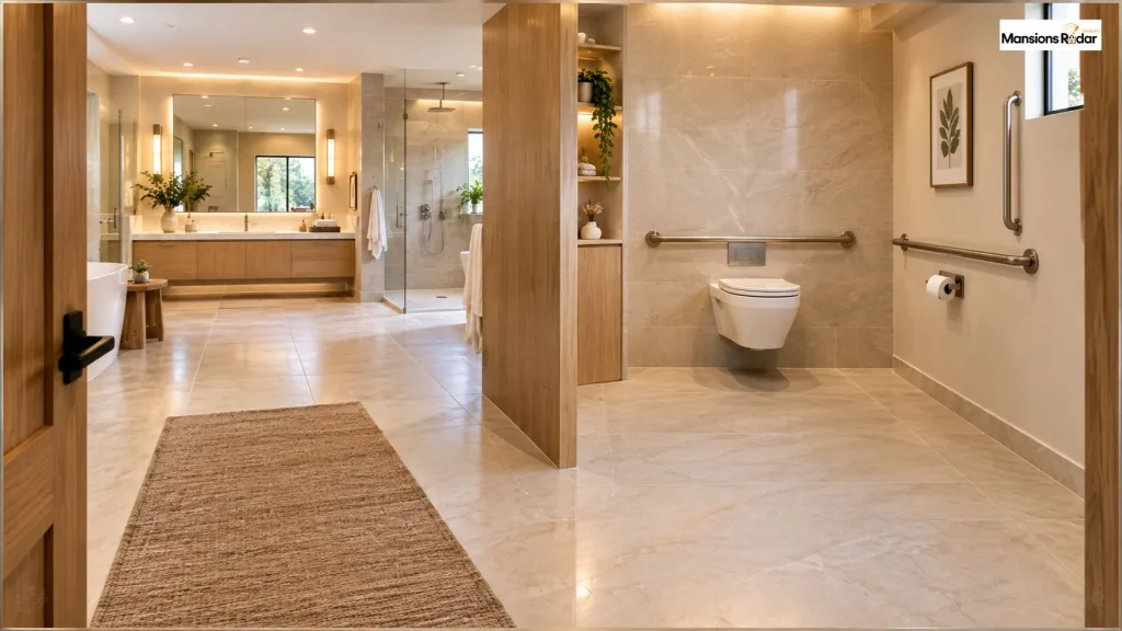 ADA Bathroom Layout With a Separate Toilet Zone