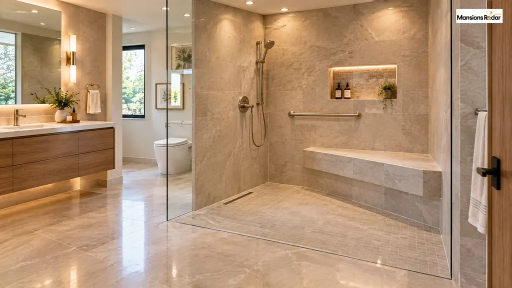 ADA Bathroom Layout With a Shower Bench