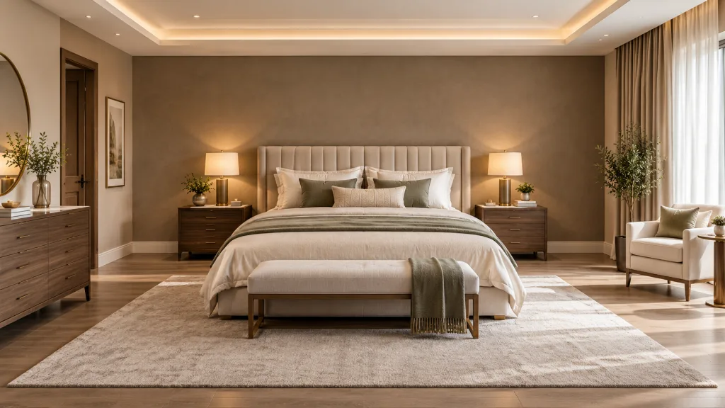 Bed Centered on a Solid Wall
