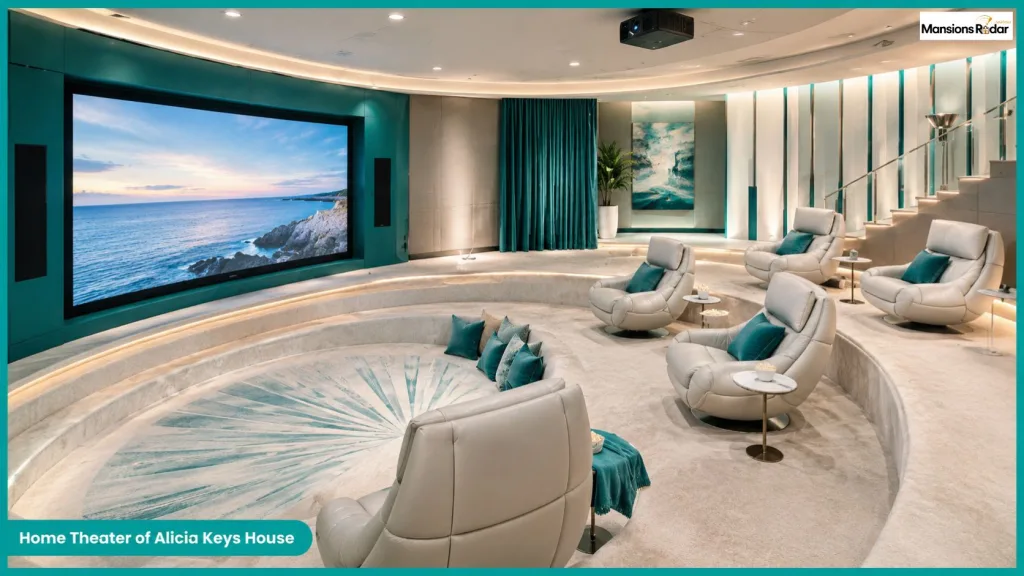 Home Theater of Alicia Keys House