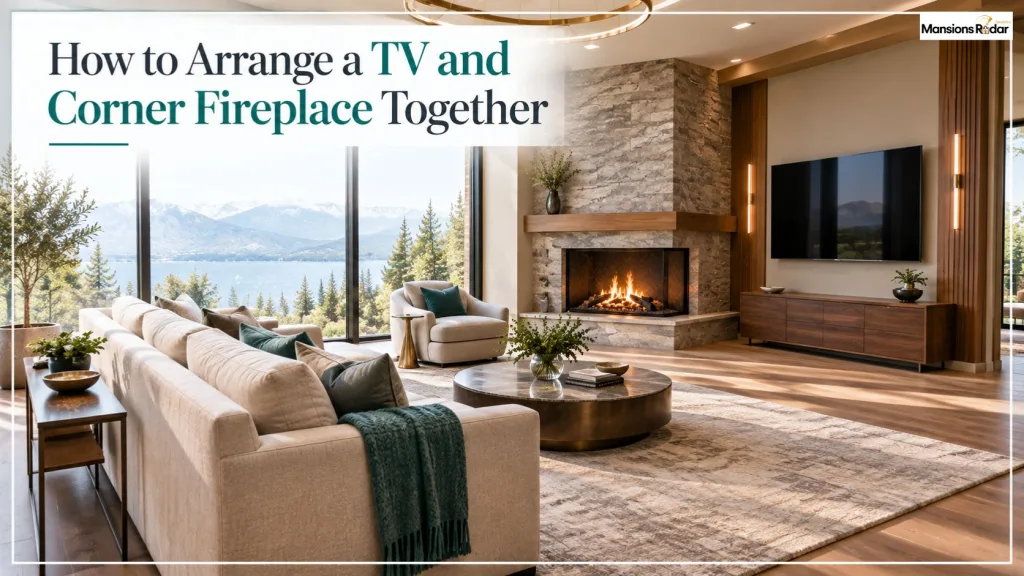 How to Arrange a TV and Corner Fireplace Together