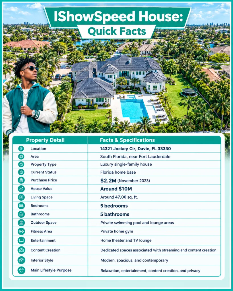 IShowSpeed House Quick Facts