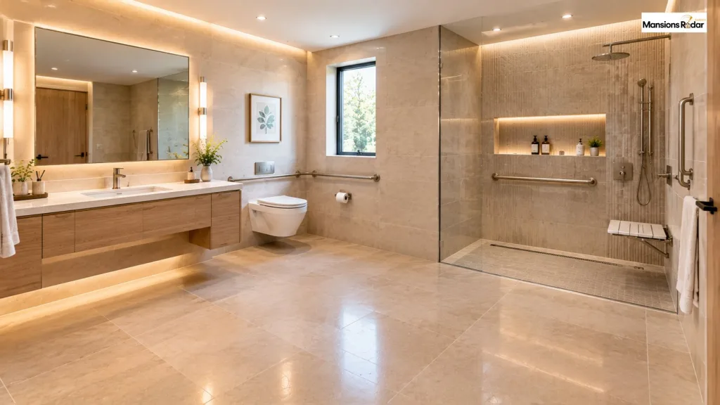 L-Shaped ADA Bathroom Layout for Better Movement