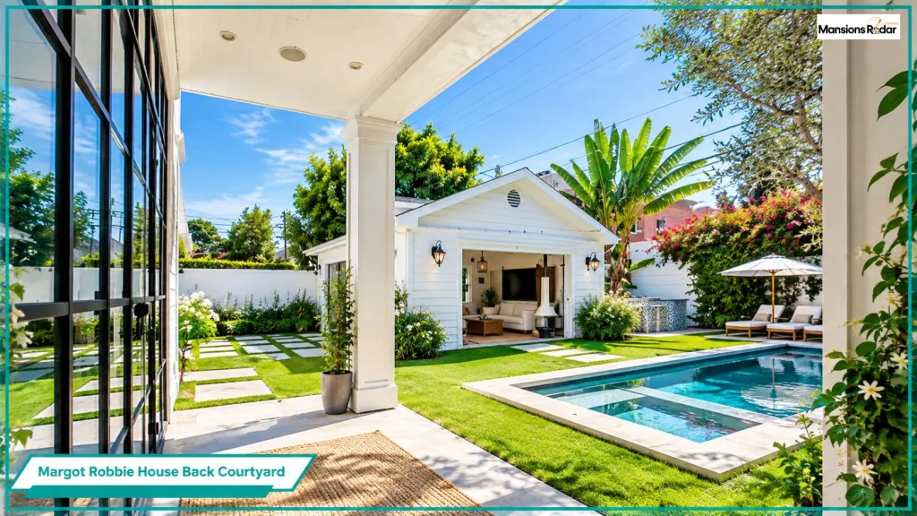 Margot Robbie House Back Courtyard
