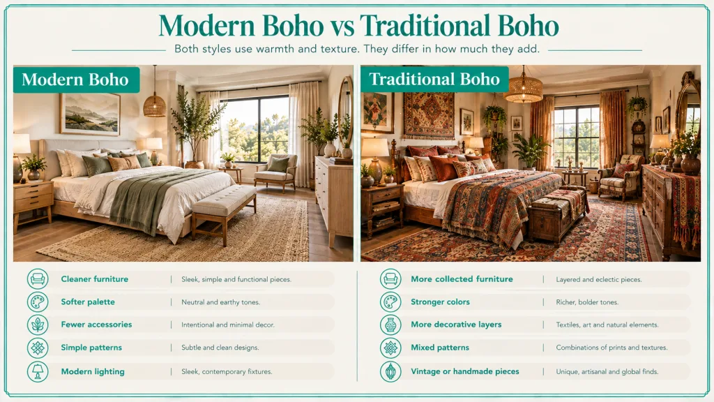 Modern Boho vs Traditional Boho