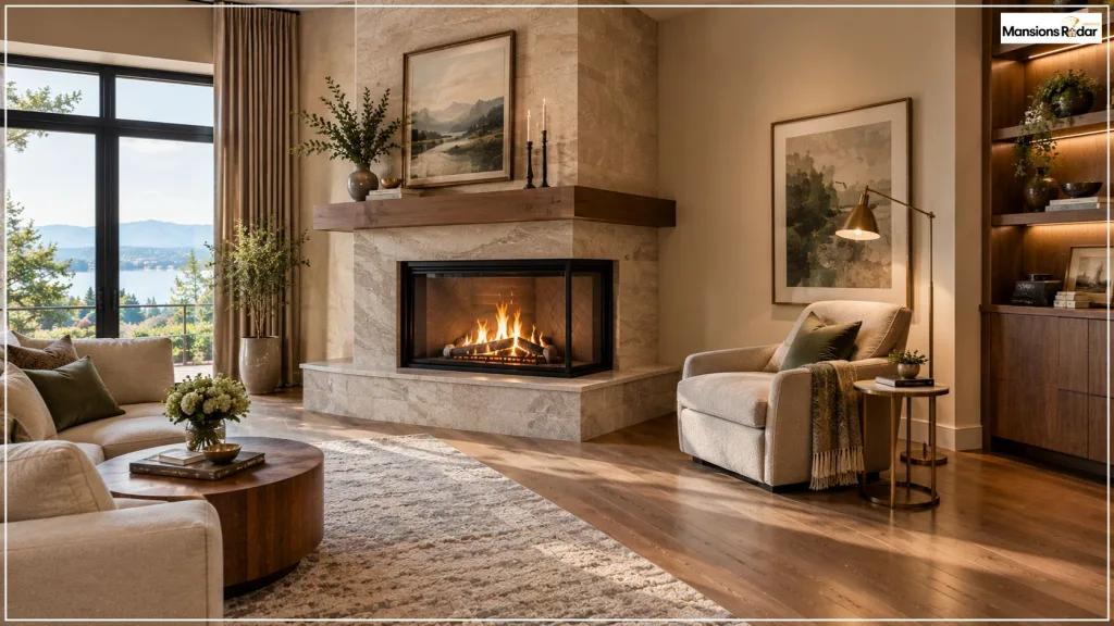 Reading Chair Beside the Fireplace