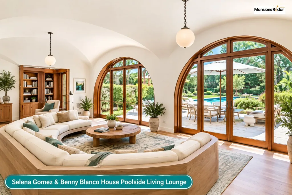 Selena Gomez & Benny Blanco House Poolside Living Lounge