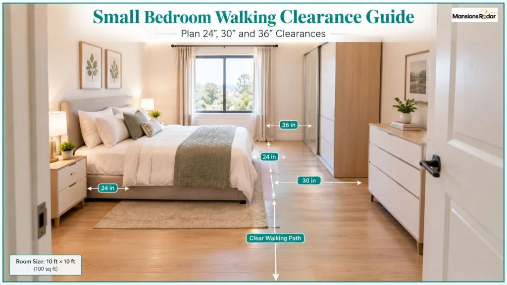 Small Bedroom Walking Clearance Guide
