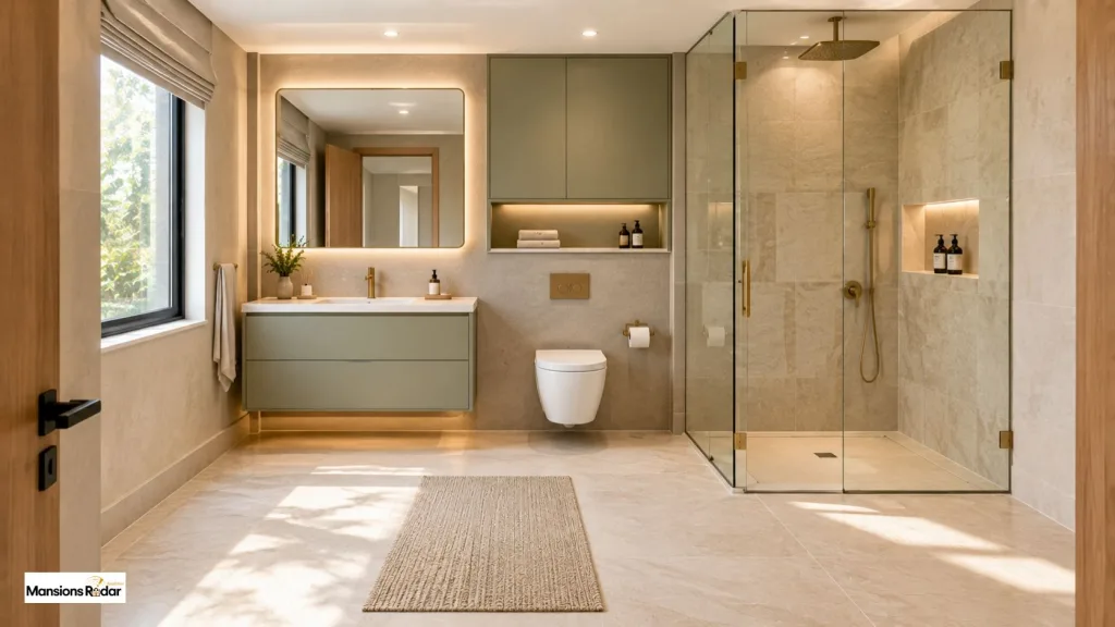 Small One-Wall Bathroom Layout