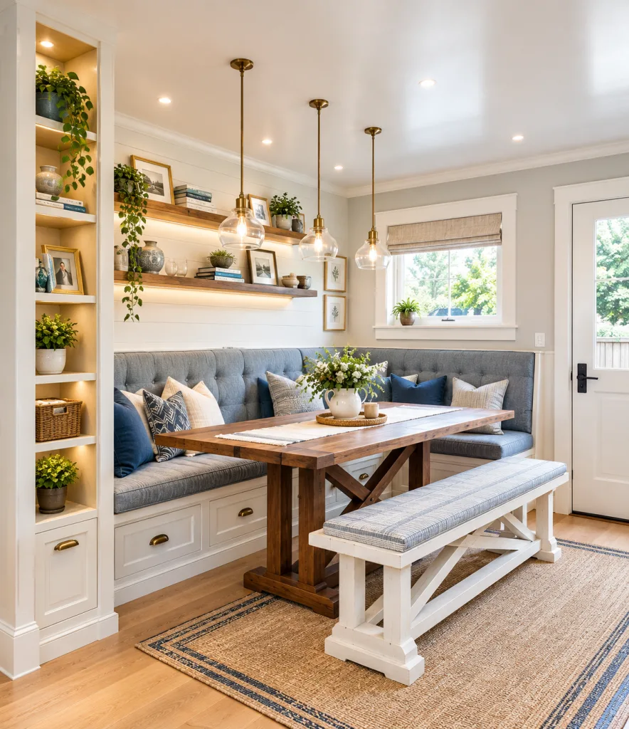 Add Narrow Wall Storage For Small Dining Room