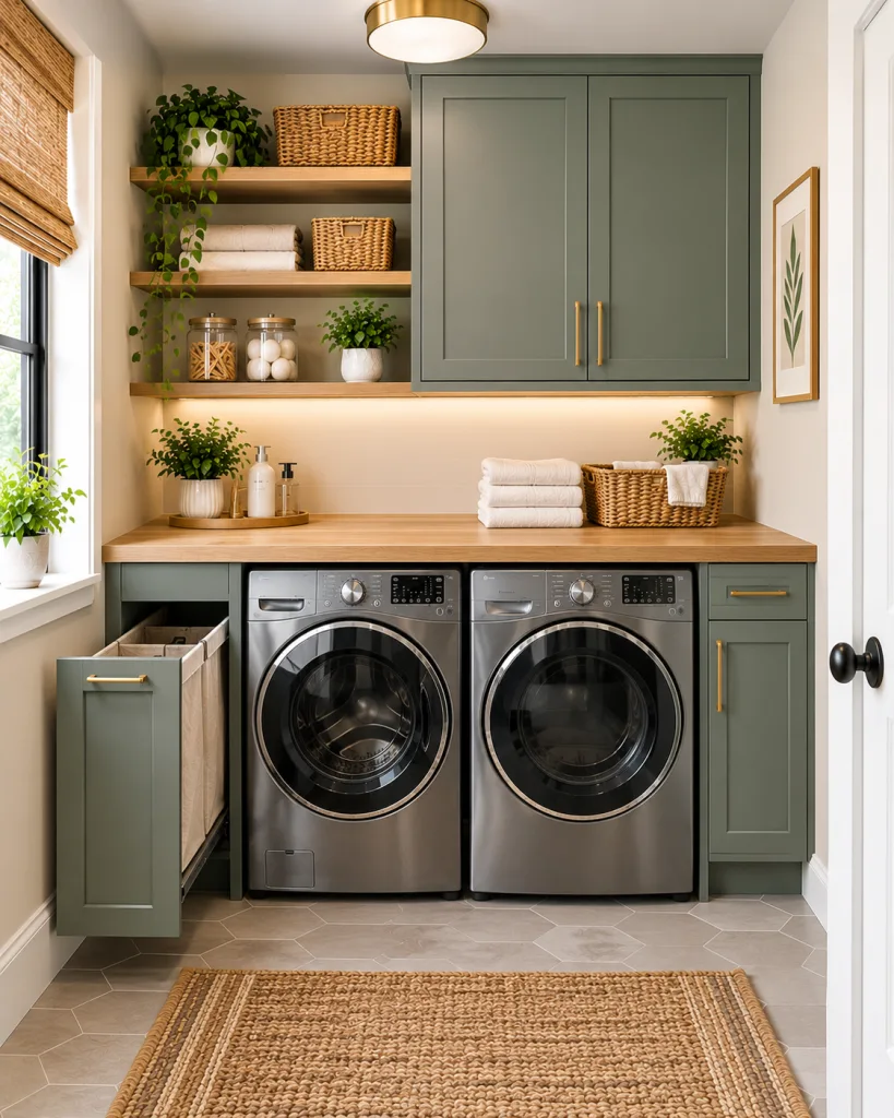 Add a Countertop for Folding Laundry For Small Laundry Room