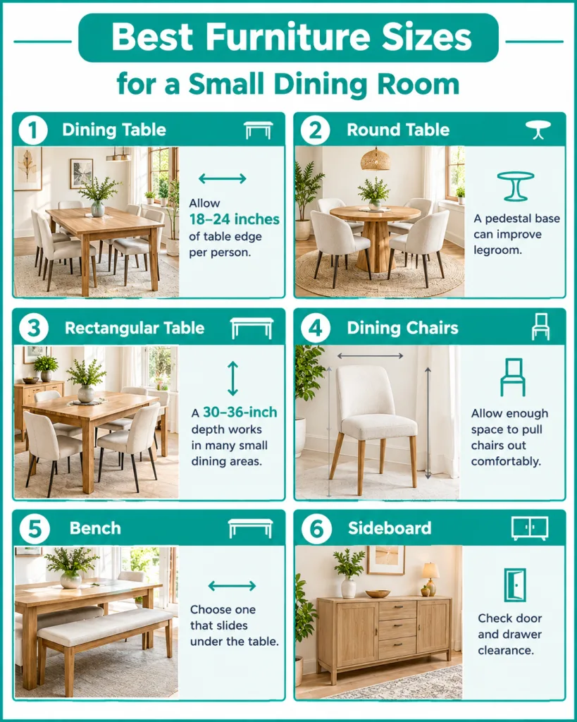 Best Furniture Sizes for a Small Dining Room