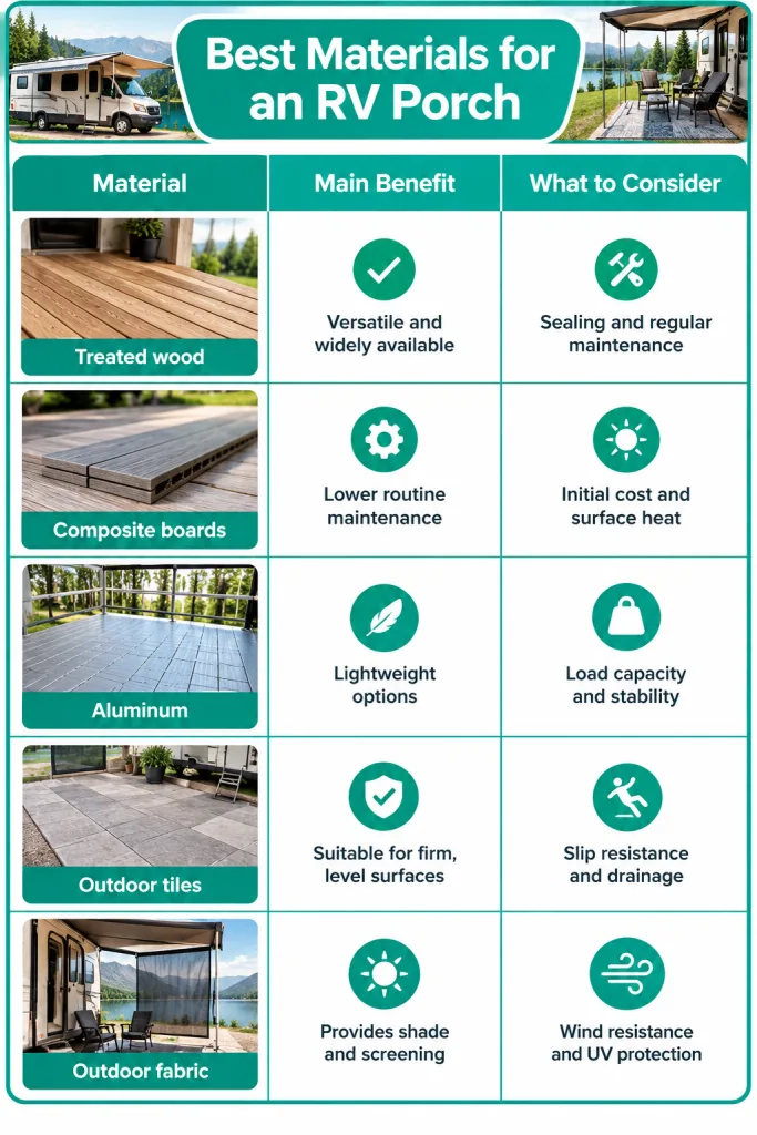 Best Materials for an RV Porch