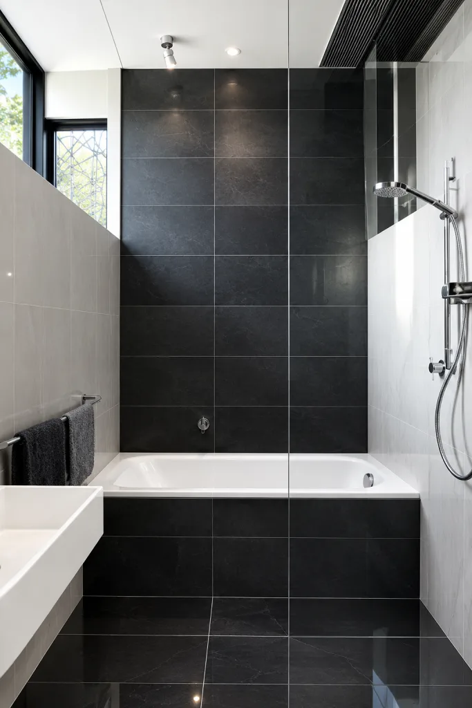 Black Bathroom Floor Tiles