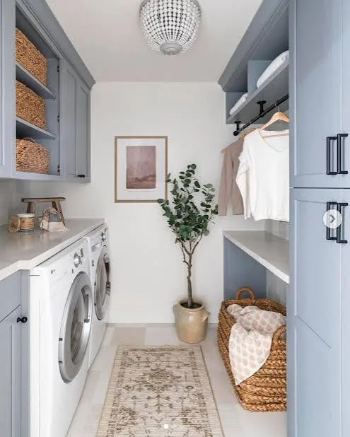 Create a Compact Hanging Zone For Small Laundry Room