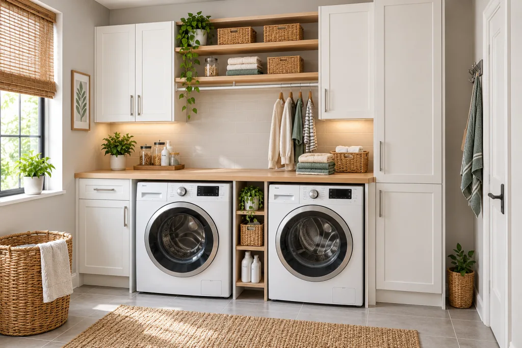 Create a Folding Counter Over Front-Load Machines For IKEA Laundry Room