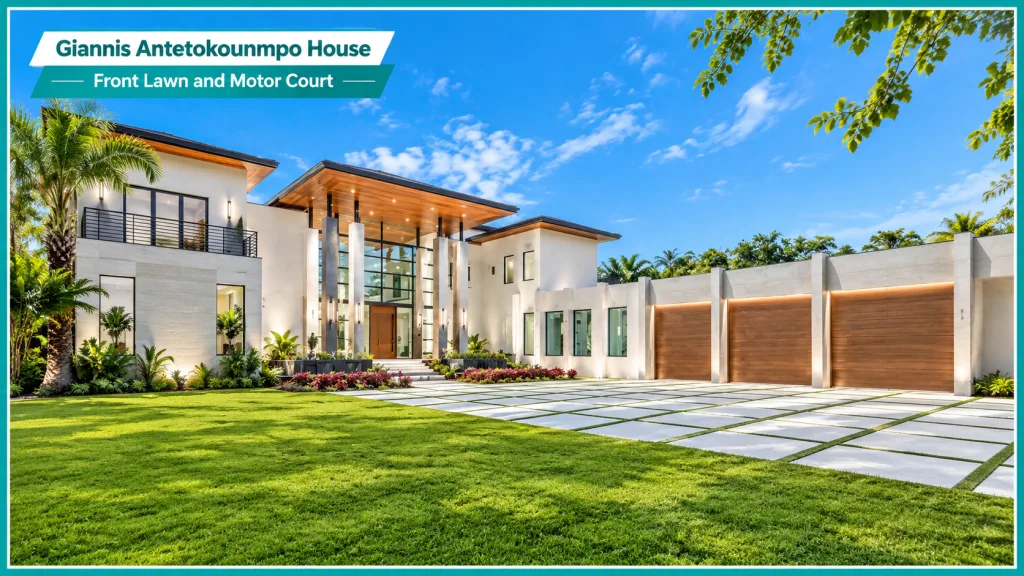 Giannis Antetokounmpo House Front Lawn and Motor Court