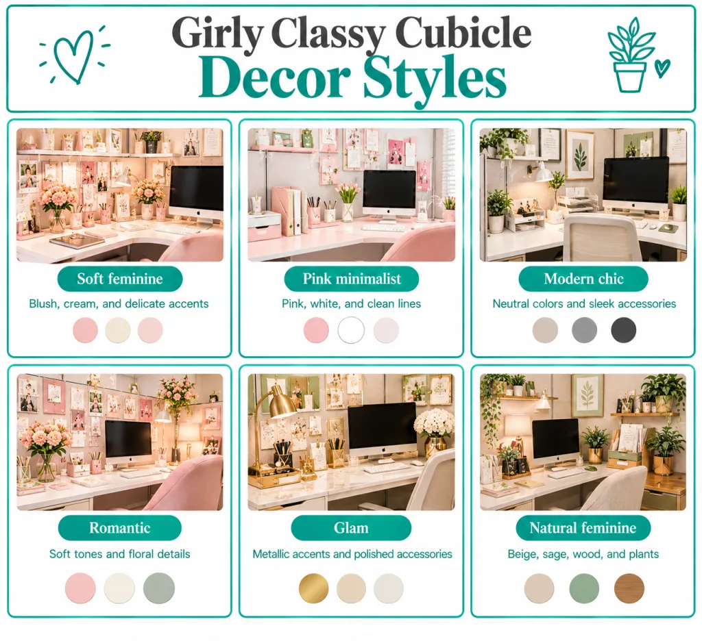 Girly Classy Cubicle Decor Styles