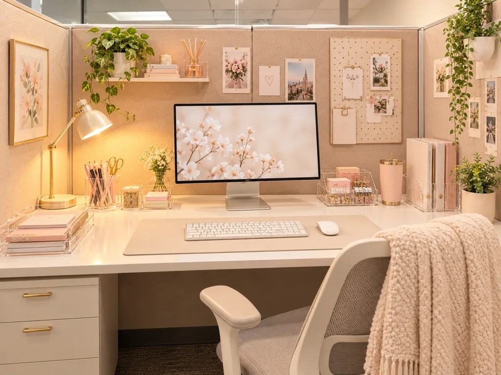 Girly Classy Cubicle Decor Use Acrylic Desk Organizers