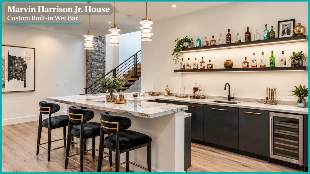 Marvin Harrison Jr. House Custom Built-in Wet Bar