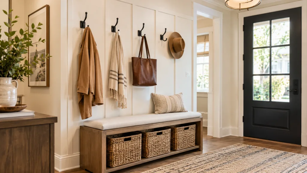 Organize Wall Space With Decorative Hooks