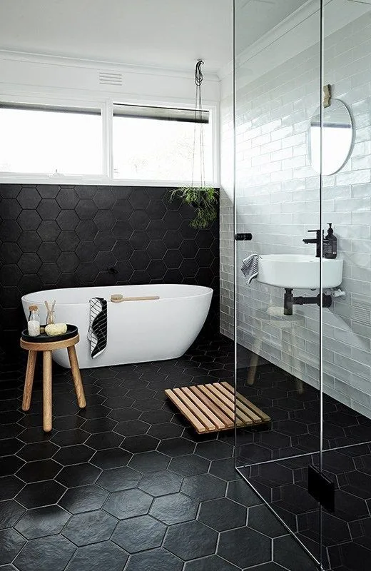 Small Hexagon Bathroom Floor Tiles